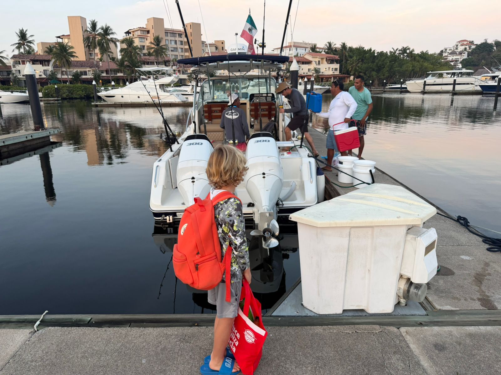 Loading up at the dock before departure